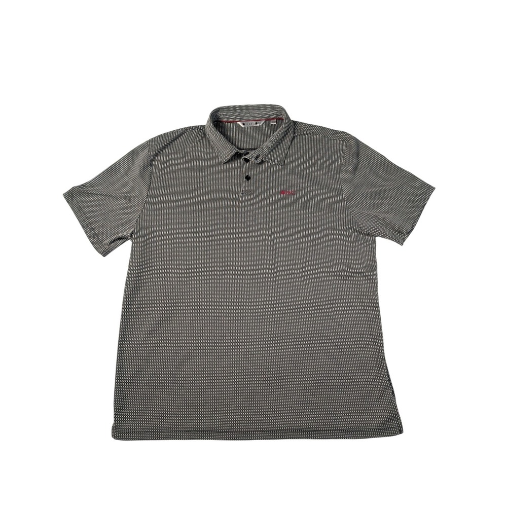 Black Clover Mens Golf Polo Shirt Gray White Pattern XXL Live Lucky Short Sleeve